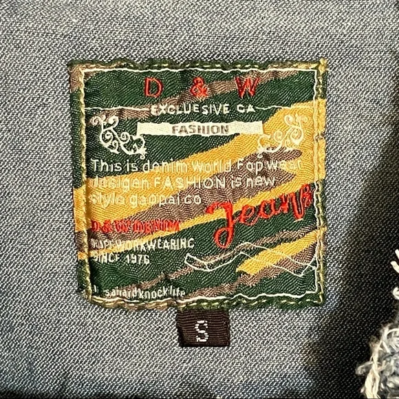 D & W Raw edge denim shirt S - Picture 5 of 7
